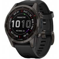 Смарт-часы Garmin Fenix 7S Sapphire Solar 40мм 1.2" корп.черный рем.черный (010-02539-25)