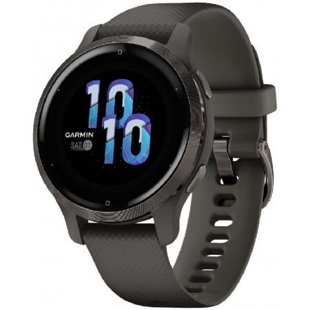 Смарт-часы Garmin Venu 2S 27.9мм 1.2" AMOLED корп.черный рем.графитовый разм.брасл.:110-175мм (010-02429-10)
