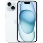 Смартфон Apple A3090 iPhone 15 128Gb голубой моноблок 3G 4G 1Sim 6.1" 1179x2556 iOS 17 48Mpix 802.11 a/b/g/n/ac/ax NFC GPS GSM900/1800 TouchSc Protect