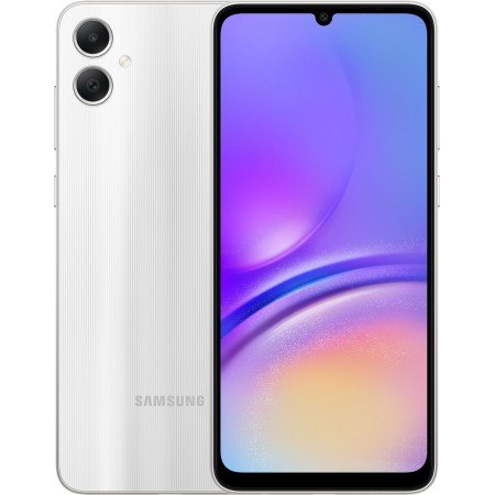 Смартфон Samsung SM-A055F Galaxy A05 128Gb 4Gb серебристый моноблок 3G 4G 2Sim 6.7" 720x1600 Android 13 50Mpix 802.11 a/b/g/n/ac GPS GSM900/1800 GSM1900 TouchSc microSD max1024Gb