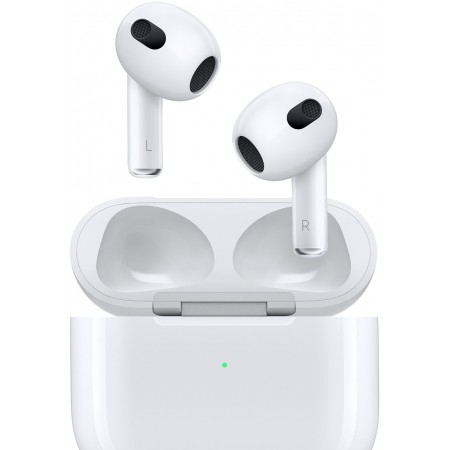 Гарнитура вкладыши Apple AirPods 3 A2565/A2564/A2897 Lightning белый беспроводные bluetooth в ушной раковине (MPNY3ZP/A)