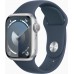 Смарт-часы Apple Watch Series 9 A2978 41мм OLED корп.серебристый Sport Band рем.синий разм.брасл.:130-180мм (MR903LL/A)