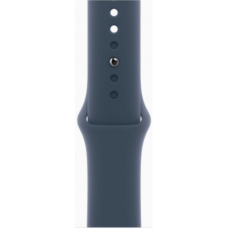 Смарт-часы Apple Watch Series 9 A2978 41мм OLED корп.серебристый Sport Band рем.синий разм.брасл.:130-180мм (MR903LL/A)