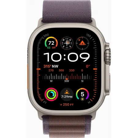 Смарт-часы Apple Watch Ultra 2 A2986 49мм OLED корп.титан Alpine loop рем.индиго разм.брасл.:130-160мм (MRER3LW/A)