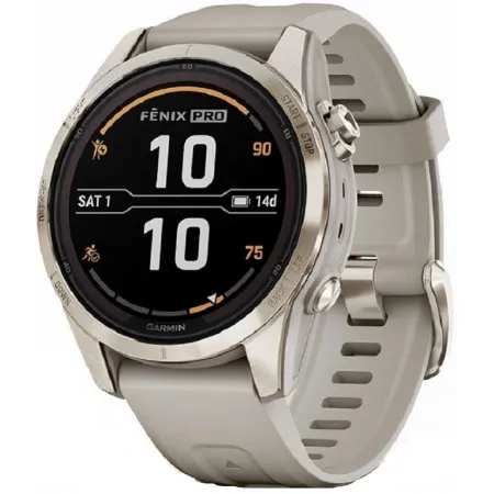 Смарт-часы Garmin Fenix 7S Pro 30.4мм 1.2" transflective корп.серебристый рем.графитовый (010-02776-00)