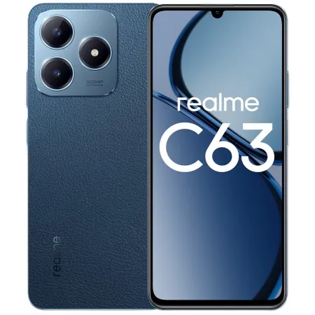 Смартфон Realme RMX3939 C63 256Gb 8Gb синий моноблок 3G 4G 2Sim 6.745" 720x1600 Android 14 50Mpix 802.11 a/b/g/n/ac NFC GPS GSM900/1800 GSM1900 TouchSc Protect VidConf A-GPS microSD max2048Gb