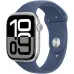 Смарт-часы Apple Watch Series 10 A2999 46мм 2.1" OLED корп.серебристый Sport Band рем.синий разм.брасл.:140-190мм (MWWL3ZP/A)