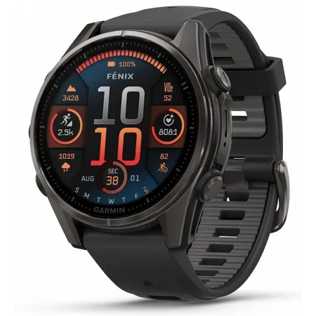 Смарт-часы Garmin Fenix 8 43мм 1.3" AMOLED корп.черный рем.черный разм.брасл.:108-182мм (010-02903-21)