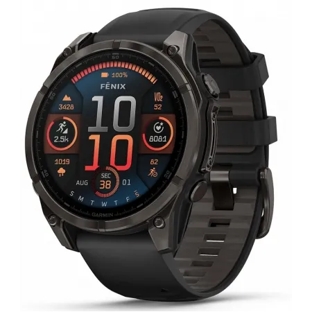 Смарт-часы Garmin Fenix 8 47мм 1.4" AMOLED корп.черный рем.черный разм.брасл.:125-208мм (010-02904-21)