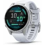 Смарт-часы Garmin Fenix 8 43мм 1.3" AMOLED корп.серебристый рем.белый разм.брасл.:108-182мм (010-02903-00)