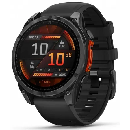Смарт-часы Garmin Fenix 8 47мм 1.4" AMOLED корп.серый рем.черный разм.брасл.:125-208мм (010-02904-00)