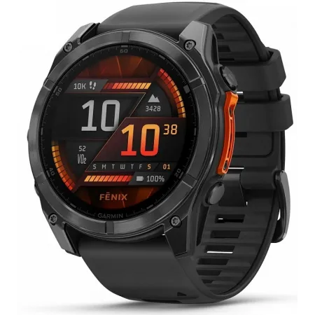 Смарт-часы Garmin Fenix 8 51мм 1.4" AMOLED корп.серый рем.черный разм.брасл.:127-210мм (010-02905-00)