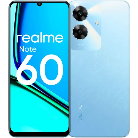 Смартфон Realme RMX3933 Note 60 128Gb 6Gb небесно-голубой моноблок 3G 4G 2Sim 6.74" 720x1600 Android 14 32Mpix 802.11 a/b/g/n/ac GPS GSM900/1800 GSM1900 Protect A-GPS microSD max2048Gb