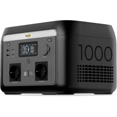 Электростанция портативная TopON Home TOP-H1000 192000mAh 5A QC3.0/PD3.0 4xUSB солн.бат. черный/серый (103768)