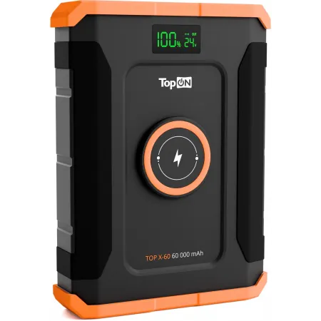 Электростанция портативная TopON TOP-X60 60000mAh 10A QC3.0/PD 3xUSB беспров.зар. черный/оранжевый (103765)