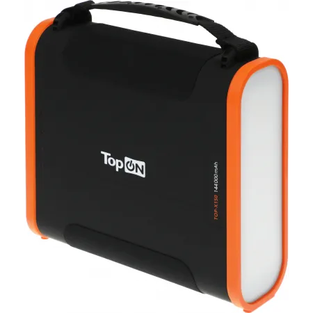 Электростанция портативная TopON TOP-X150 148000mAh 5A QC3.0/PD3.0 4xUSB солн.бат. черный/оранжевый (103764)