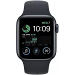 Смарт-часы Apple Watch SE 2024 A2723 44мм OLED корп.темная ночь Sport Band рем.темная ночь разм.брасл.:150-200мм (MXEK3LL/A)