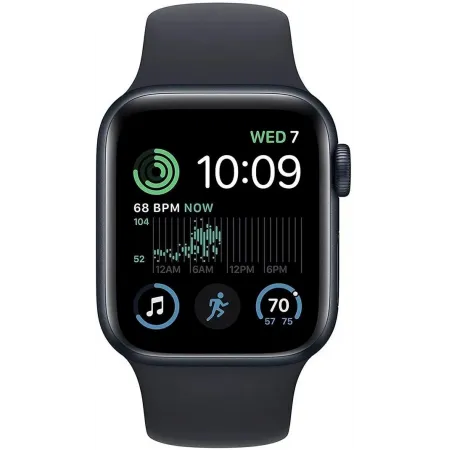 Смарт-часы Apple Watch SE 2024 A2723 44мм OLED корп.темная ночь Sport Band рем.темная ночь разм.брасл.:150-200мм (MXEK3LL/A)