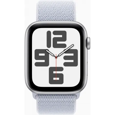 Смарт-часы Apple Watch SE 2024 A2723 44мм OLED корп.серебристый Sport Loop рем.голубой разм.брасл.:145-220мм (MXET3LL/A)
