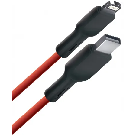 Кабель BoraSCO 38520 USB (m)-Lightning (m) 1м красный коробка