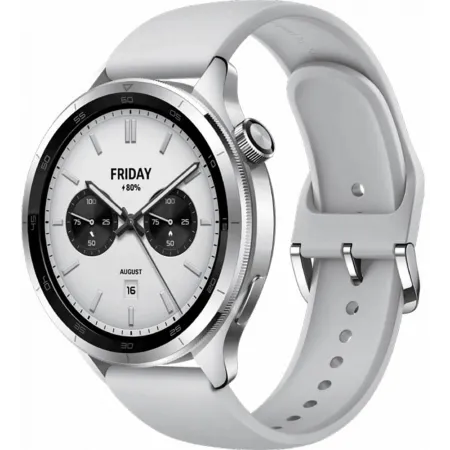 Смарт-часы Xiaomi Watch S4 47мм 1.43" AMOLED корп.серебристый рем.серый (BHR9197GL)