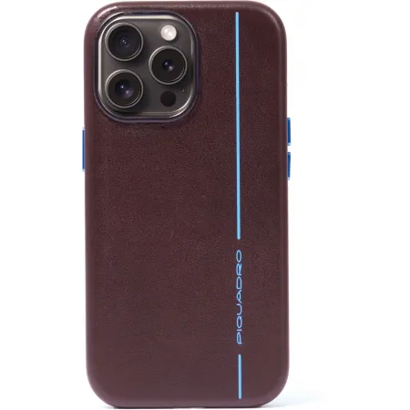 Чехол Piquadro для Apple iPhone 15 Pro Blue Square коричневый (AC6438B2/MO)