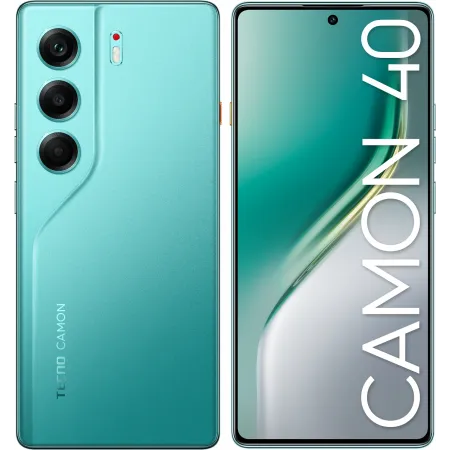 Смартфон Tecno Camon 40 256Gb 8Gb зеленый моноблок 3G 4G 2Sim 6.78" 1080x2436 Android 15 50Mpix 802.11 a/b/g/n/ac NFC GPS GSM900/1800 GSM1900 Protect FM microSD max1024Gb