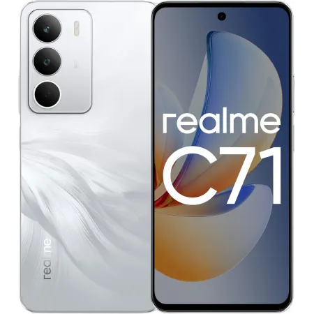 Смартфон Realme RMX5303 C71 128Gb 6Gb белый моноблок 3G 4G 2Sim 6.67" 720x1604 Android 15 50Mpix 802.11 a/b/g/n/ac NFC GPS GSM900/1800 GSM1900 Protect FM microSD max2048Gb