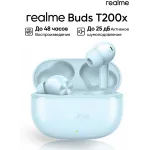 Гарнитура внутриканальные Realme Buds T200x синий беспроводные bluetooth в ушной раковине (6941764467675)