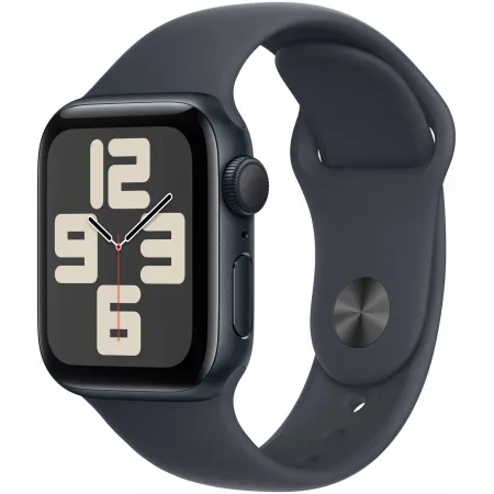 Смарт-часы Apple Watch SE 2024 A2722 40мм OLED корп.темная ночь Sport Band рем.темная ночь разм.брасл.:140-190мм (MXE73ZP/A)
