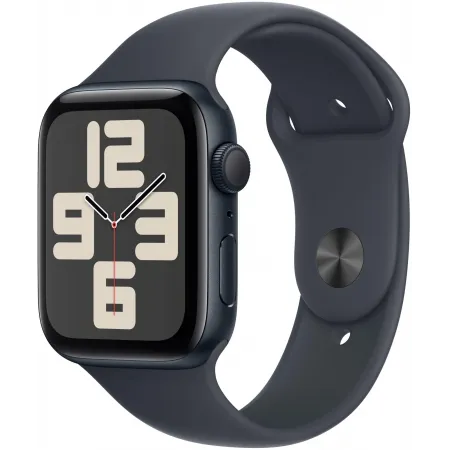 Смарт-часы Apple Watch SE 2024 A2723 44мм OLED корп.темная ночь Sport Band рем.темная ночь разм.брасл.:140-190мм (MXEJ3ZP/A)