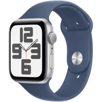 Смарт-часы Apple Watch SE 2024 A2723 44мм OLED корп.серебристый Sport Band рем.синий разм.брасл.:150-200мм (MXER3ZP/A)