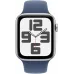 Смарт-часы Apple Watch SE 2024 A2723 44мм OLED корп.серебристый Sport Band рем.синий разм.брасл.:150-200мм (MXER3ZP/A)