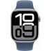 Смарт-часы Apple Watch Series 10 A2997 42мм OLED корп.серебристый Sport Band рем.синий разм.брасл.:150-200мм (MWWC3ZP/A)