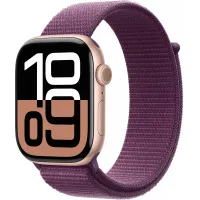 Смарт-часы Apple Watch Series 10 A2999 46мм 2.1" OLED корп.розовое золото Sport Loop рем.сливовый разм.брасл.:130-200мм (MWWV3ZP/A)
