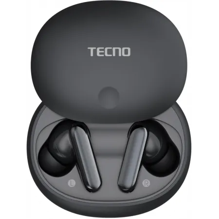 Гарнитура внутриканальные Tecno TU01 черный беспроводные bluetooth в ушной раковине (TU01 AIR ELEGANT BLACK)