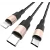 Кабель Hoco X26 Xpress one 80275 USB (m)-Lightning (m)/USB Type-C (m)/micro USB (m) 1м черный/золотистый Кабель Hoco X26 Xpress one 80275 USB (m)-Lightning (m)/USB Type-C (m)/micro USB (m) 1м черный/золотистый