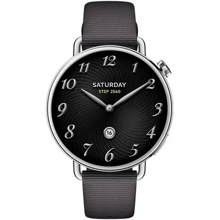 Смарт-часы Xiaomi Watch S4 41мм 1.32" AMOLED корп.серебристый рем.черный разм.брасл.:120-190 мм (BHR07VRGL)