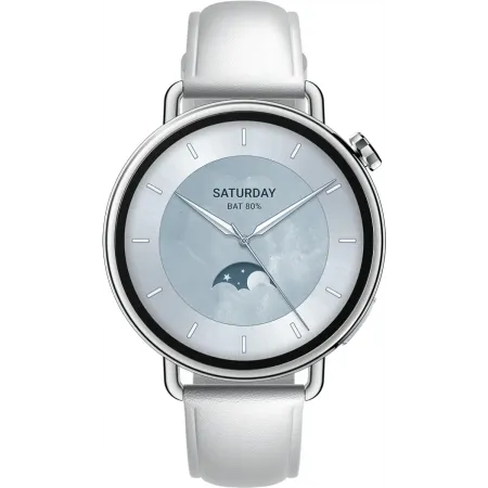 Смарт-часы Xiaomi Watch S4 41мм 1.32" AMOLED корп.серебристый рем.белый разм.брасл.:120-190 мм (BHR07VUGL)