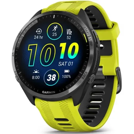 Смарт-часы Garmin Forerunner 965 1.3" AMOLED корп.черный рем.черный/желтый (010-02809-12)