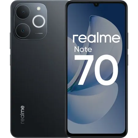 Смартфон Realme RMX5313 Note 70 128Gb 6Gb черный моноблок 3G 4G 6.7" 720x1600 Android 15 13Mpix 802.11 a/b/g/n/ac NFC GPS GSM900/1800 GSM1900