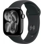 Смарт-часы Apple Watch Series 11 A3331 42мм OLED корп.черный Sport Band рем.черный разм.брасл.:M/L (MEQU4LW/A)