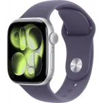Смарт-часы Apple Watch Series 11 A3331 42мм OLED корп.серебристый Sport Band рем.фиолетовый разм.брасл.:S/M (MEU64LW/A)