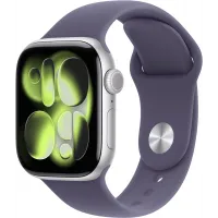 Смарт-часы Apple Watch Series 11 A3331 42мм OLED корп.серебристый Sport Band рем.фиолетовый разм.брасл.:M/L (MEU74X/A)