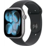 Смарт-часы Apple Watch Series 11 A3333 46мм OLED корп.серый космос Sport Band рем.черный разм.брасл.:M/L (MEV44AF/A)