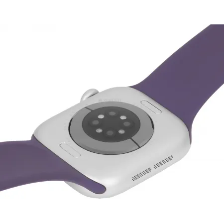 Смарт-часы Apple Watch Series 11 A3331 42мм OLED корп.серебристый Sport Band рем.фиолетовый разм.брасл.:S/M (MEU64X/A)