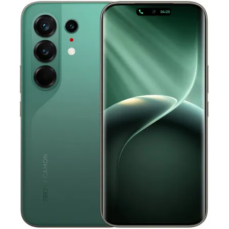 Смартфон Tecno Camon 50 Ultra 5G 256Gb 12Gb зеленый моноблок 3G 4G 2Sim 6.78" 1208x2644 Android 16 50Mpix 802.11 a/b/g/n/ac/ax NFC GPS GSM900/1800 GSM1900 Protect FM