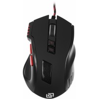 Мышь Оклик 806G черный/красный оптическая 3200dpi USB 8but (1431646)