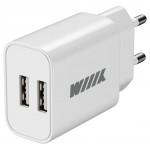 Сетевое зар./устр. Wiiix UNN-1-2-01 2.4A 2xUSB универсальное белый