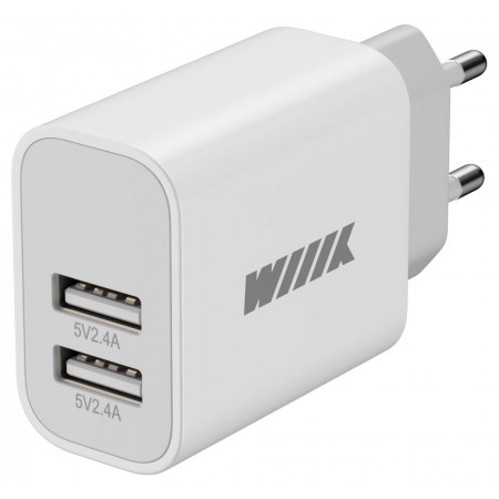 Сетевое зар./устр. Wiiix UNN-1-2-04-W 2.4A USB Type-C универсальное белый